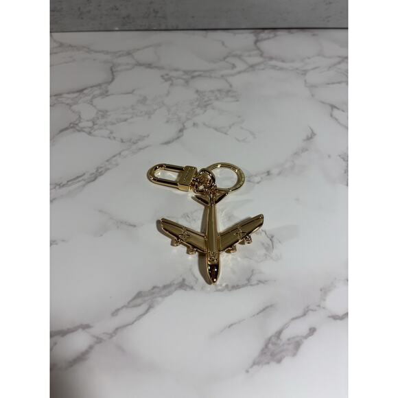 Louis Vuitton Airplane Bag Charm Key Holder Gold-Tone Metal - Picture 1 of 1